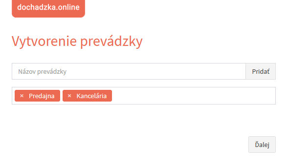 Pridané prevádzky