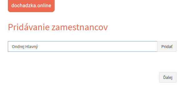 Pridávanie zamestnancov